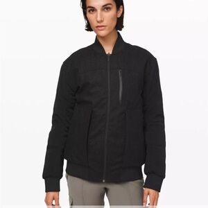 Lululemon Roam Far Reversible Wool Bomber Jacket Size 14 NWT